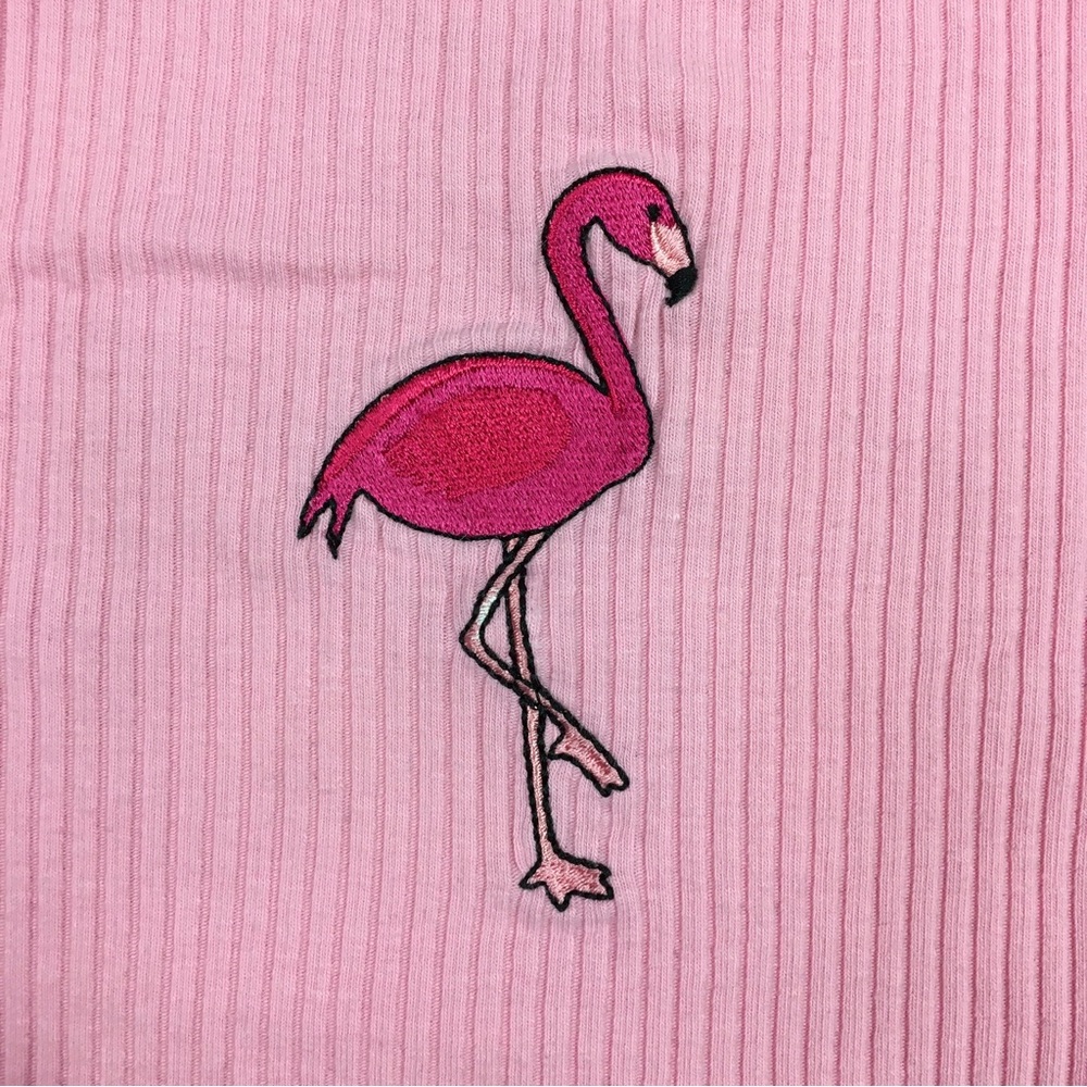 Delia’s Pink Flamingo Ribbed Crop Tank Top - Picture 3 of 6
